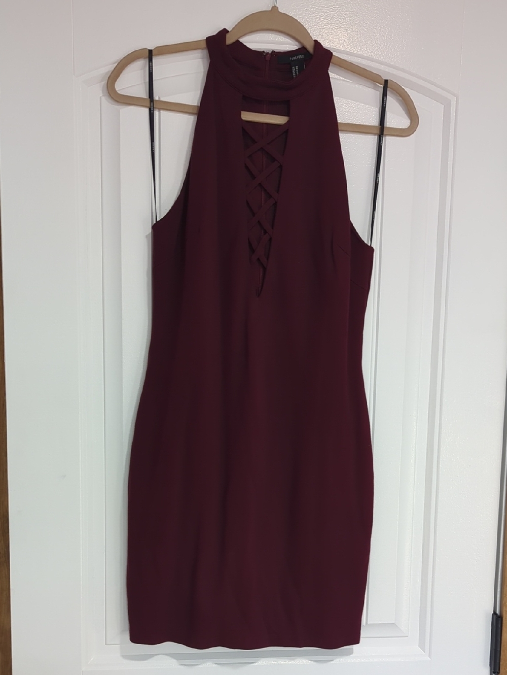 Maroon Bodycon Halter Dress